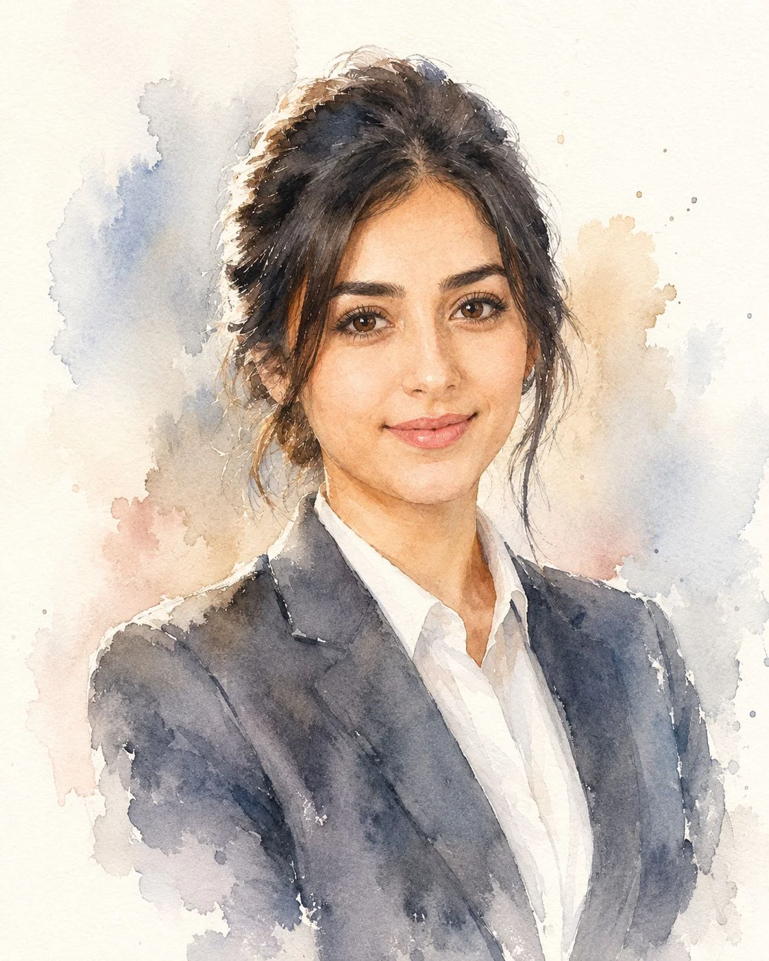 پرتره سبک نقاشی آبرنگ از عکس شخصی
